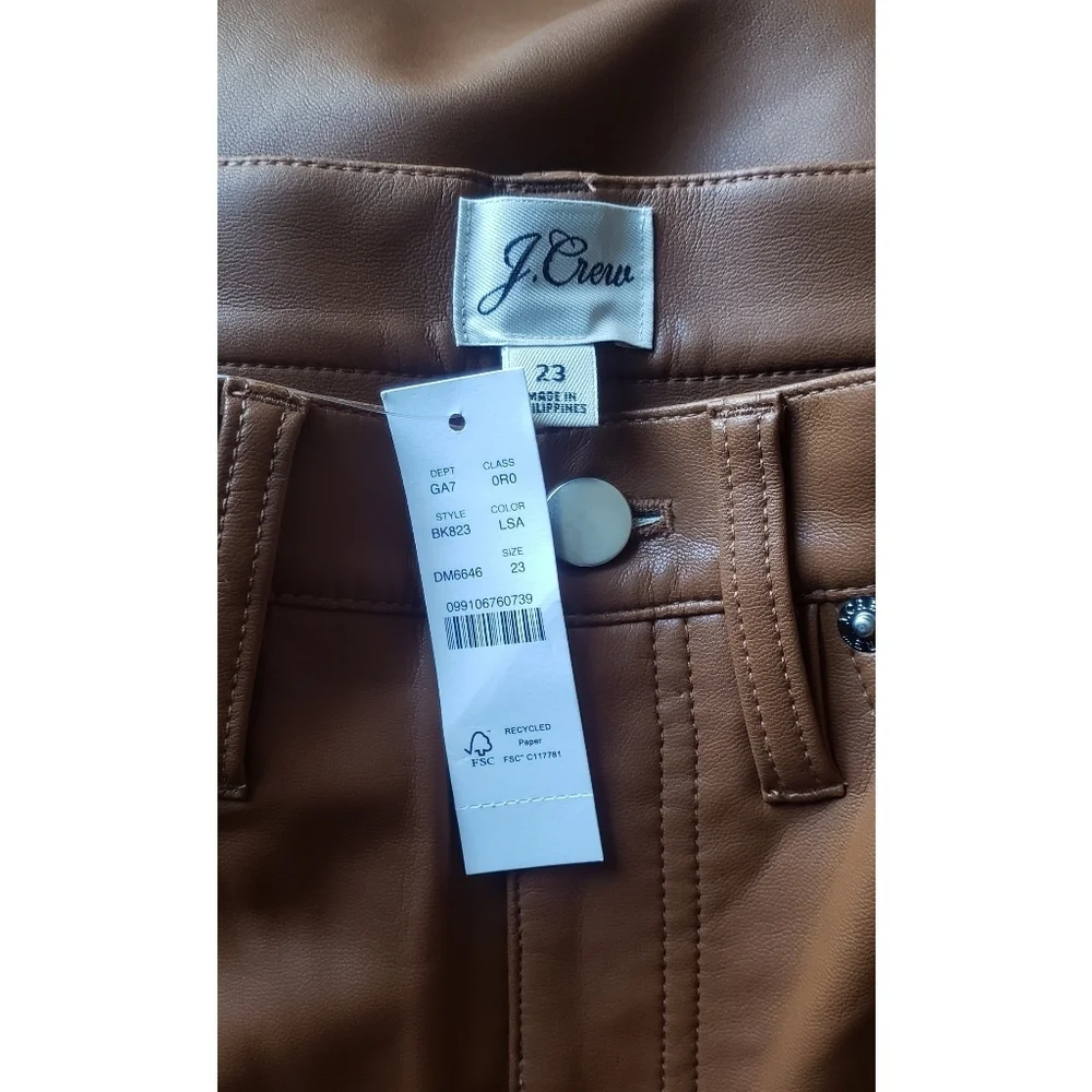 33. J.Crew High-rise slim demi-boot pant in faux leather